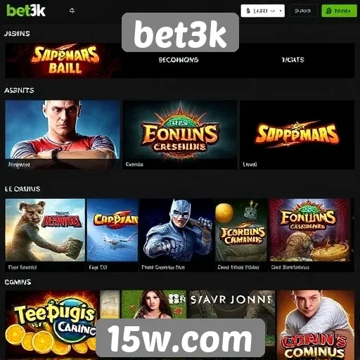 Análise do catálogo de jogos disponíveis no bet3k
